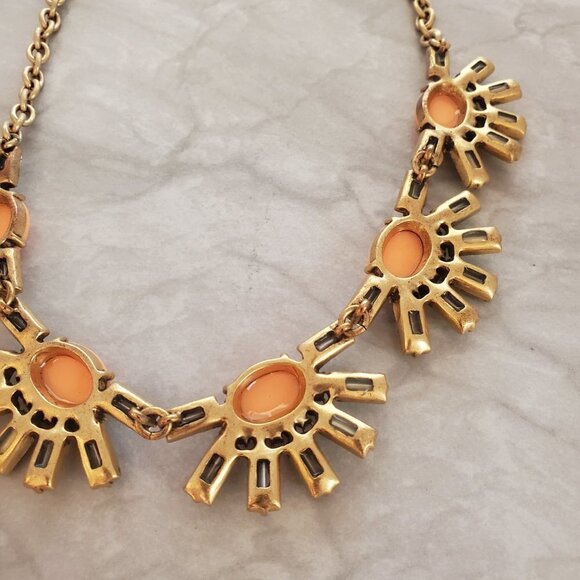 🧡 J.Crew Antique Rhinestones Crystal Pave Cluster Burst Statement Necklace 🧡 - Picture 14 of 16